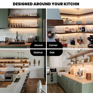Mensole Galleggianti in <span class=keywords><strong>Legno</strong></span> Personalizzate con Luci LED Sottostanti, Mensole Angolari per Stoccaggio, Mobili da Cucina Certificati CE SAA RoHS RCM - Product Image 2