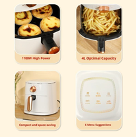 Friteuse à air électrique numérique carrée moderne avec contrôle numérique, cuisson sans huile, construction en plastique, pour usage domestique
