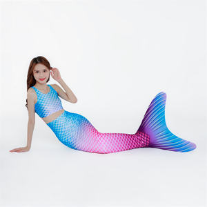 Rushed Girls Spandex/Poliéster Bikini Mermaid Skin Tail Costume Orange Traje <span class=keywords><strong>de</strong></span> baño S-<span class=keywords><strong>para</strong></span> nadar - Product Image 4