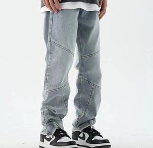 <span class=keywords><strong>Abbigliamento</strong></span> <span class=keywords><strong>uomo</strong></span> personalizzato all'ingrosso <span class=keywords><strong>uomo</strong></span> nero Jeans larghi stile HipHop giovani uomini Patchwork Jeans di colore chiaro - Product Image 4