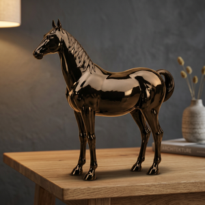 Escultura de Caballo de Acero Inoxidable Espejado, Estatua de Animal de Metal Personalizada, Decoración para Exteriores, Hoteles y Centros Comerciales - Product Image 2