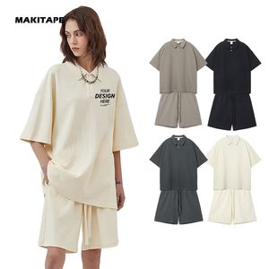 AR7618 2024 Conjunto Deportivo Informal para Gimnasio, Chándal Personalizado de Dos Piezas, Pantalones Cortos y Camiseta, Unisex, Secado Rápido - Product Image 1