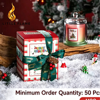 Coffret Cadeau de Noël : Bougie Parfumée Sous Cloche en Verre, Boîte Imprimée Festive, Décoration Hiver Maison, Cadeau de Fête, Vente en Gros
