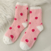 Chaussettes en polaire corail Bioserica Era pour la Saint-Valentin, chaussettes d'intérieur, chaussettes mi-polaires pour femmes pour l'automne et l'hiver, pour dormir à la maison