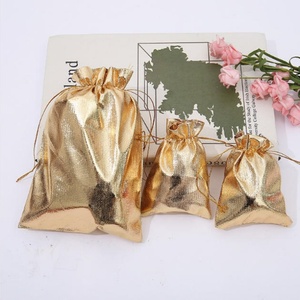 Pull-<b>string</b> Gift Bag <b>Gold</b> Silver Red Eco-Friendly Polyester 10*15cm Wedding Party Festival Use Candies Chocolates Storage Bag - Product Image 2