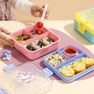 Contenitore per alimenti in plastica eco-friendly materiale Pp Lunch Box 3 vano a microonde Bento Box con coperchi