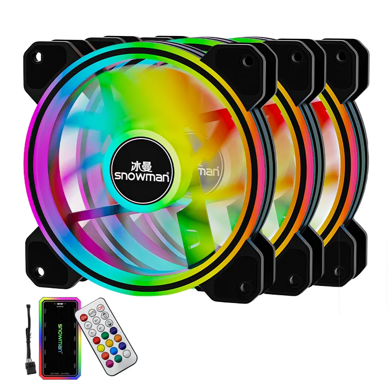 Kardan adam 2023 en çok satan özelleştirme RGB soğutma fanı 12V DC 6PIN Fan oyun bilgisayarı RGB Fan denetleyici uzaktan