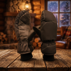 Mitaines thermiques d'hiver noires – Gants imperméables et isolés pour le ski et la neige pour hommes et femmes - Product Image 4