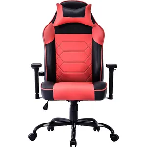 Filipinler sıcak ergonomik ofis bilgisayar sandalyesi yarış masası sandalye kafalık ve bel desteği ile yüksek geri Esports sandalye kırmızı