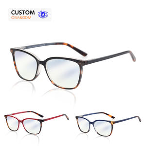 女性用ファッション猫目読書メガネ軽量ブルーライトブロッキングコンピューターメガネ工場卸売価格 - Product Image 1