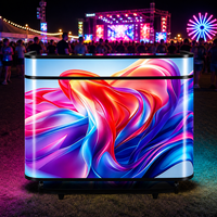 Écran LED de taille personnalisée P1.8 P2.5, table de DJ flexible, portable, pour l'intérieur, écran LED pour la réception, les expositions et la vente au détail
