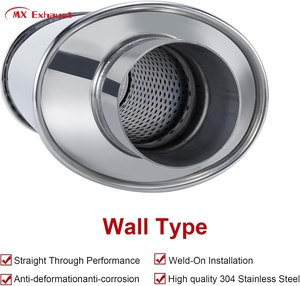 Repuestos compatibles 2 ''2,25'' 2,5 ''3'' Entrada/salida Oval Acero inoxidable 304 Silenciador de escape ultra silencioso Resonador - Product Image 3
