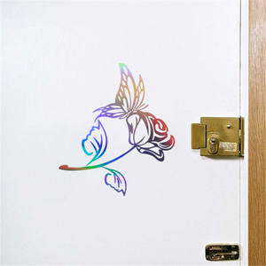 Autocollant de lettres roses florales, en vinyle, 24 pièces, décor mural pour fenêtre de voiture, adhésif cadeau découpé - Product Image 4