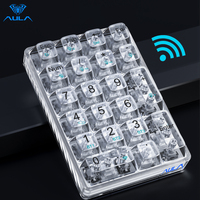Con 21 teclas BT/cableado/2,4G AULA F21 Mini Teclado mecánico digital intercambiable en caliente para Windows/MAC/Android teclado transparente