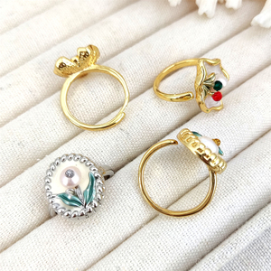 <span class=keywords><strong>2025</strong></span> mới nhất mô hình hoa dát Vòng ngọc trai thời trang phong cách vàng bạc mạ có thể điều chỉnh bất đá quý nhẫn cho hàng ngày bên - Product Image 2