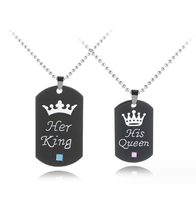 Pas cher son roi sa reine couple collier roi et reine bracelet