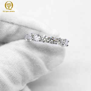 Minimalist Design Platinum <b>Couple</b> <b>Ring</b> Round Cut Lab Grown Diamond with IGI Free Inner Engraving/Custom for Anniversary Gift - Product Image 3