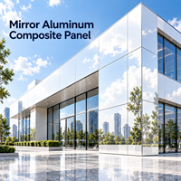 Panneau composite en aluminium miroir argenté 3 mm 4 mm 4x8 pieds pour revêtement de réception de bureau