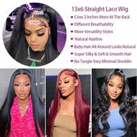 Perruques de cheveux naturels vierges transparentes, toutes couleurs, extra longues, lisses, vietnamiennes, sans colle, avec dentelle frontale française