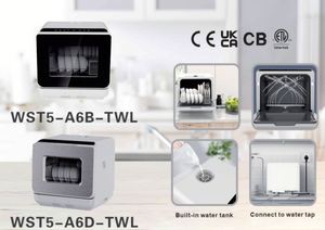 Lave-vaisselle portable sur comptoir, mini, réservoir d'eau de 5 L, capacité de 16 couverts, 6 programmes de lavage, fonction de séchage à l'air - Product Image 3