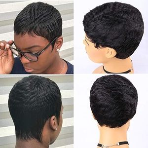 Recién llegado, peluca corta para Pixie Cut None Lace Blonde con cabello humano virgen brasileño de 10 pulgadas para mujeres negras, peluca hecha barata - Product Image 4