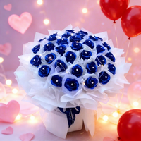 Têtes de fleurs artificielles modernes en plastique, taille Honor, avec paillettes, poudre dorée et cristaux, multicolores, pour mariage, vente en gros, direct usine