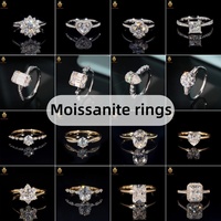 Bague de fiançailles en moissanite halo poire 1CT 5*8mm, bague en argent S925, bande fendue, couleur D, VVS, certifiée GRA, pour femmes