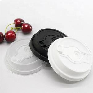 Couvre-gobelets à café jetables écologiques de bonne qualité, transparents, blancs et noirs en plastique PP pour gobelets à café en papier - Product Image 1