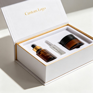 Boîte en carton magnétique de luxe avec logo personnalisé, dorure à chaud, emballage rigide pour produits de soin de la peau et flacons d'huiles essentielles - Product Image 3