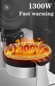 Équipement de collation commercial 1300W UFO <span class=keywords><strong>Burger</strong></span> Gaufrier Machine Équipement de restaurant antiadhésif antiadhésif État neuf - Product Image 3