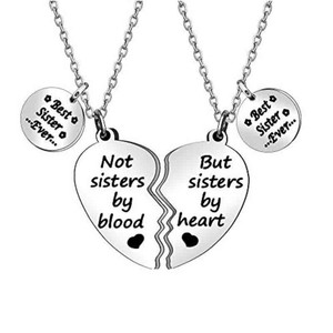 Collar de llavero de acero inoxidable transfronterizo DIY grabado con láser en forma de corazón para mejores amigas hermanas para parejas 27 - Product Image 3