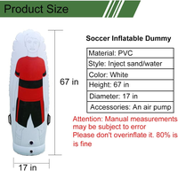 Mannequin d'entraînement de football gonflable pour adulte, 1,75 m, pliable, en PVC écologique, design durable, couleur et logo personnalisables