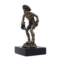 Trophée personnalisé en alliage de zinc moulé en 3D, plaqué laiton antique, cadeau promotionnel, souvenir, figurine, statue, médaille avec support