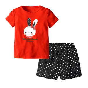 Camiseta de Algodón 100% con Estampado de Dibujos Animados Personalizada para Niñas Coreanas, Nueva Llegada 2020, con Manga Corta para Conjuntos de Ropa de Bebé Recién Nacido - Product Image 3