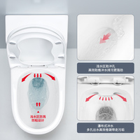 Nouvelle toilette monobloc en céramique avec siphon en S et abattant intégré