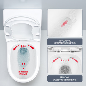 Nouvelle toilette monobloc en céramique avec siphon en S et abattant intégré - Product Image 5
