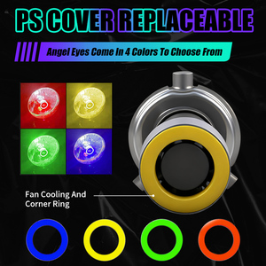 50W Motorrad <span class=keywords><strong>H4</strong></span> LED Scheinwerfer lampe 4 Farben Angel Eye Halo Ring Fernlicht 6000LM IP67 Plug & Play Motorrad Fahr licht - Product Image 6
