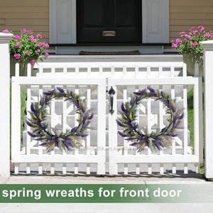 Decoración de Primavera/Verano, Corona de Lavanda de 22 Pulgadas para Ventana de Casa, Puerta Principal, Todas las Temporadas, Uso Diario, Bodas y Fiestas - Product Image 6