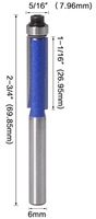 Brocas de Fresado de Carburo de 6 mm con Vástago para Trabajar la Madera, Brocas de Fresado con Rodamiento Superior para Grabar y Tallar Madera