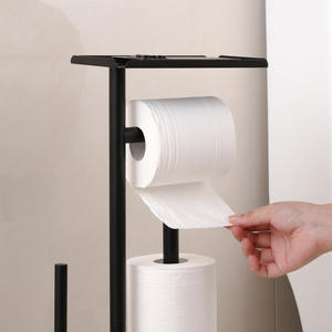 Soporte de papel higiénico de pie Zy, redondo, multiusos, con varios niveles, almacenamiento para baño, sin taladro, portátil. - Product Image 2