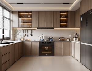 Lemari Dapur Modular Modern SJUMBO, Pulau Dapur Kayu Gaya Eropa, Desain Dapur dengan Finishing Lacquer - Product Image 6