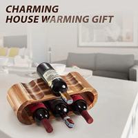 JUNJI Comptoir Casier à vin séparé en bois massif Petit casier à vin de table pouvant contenir 6 bouteilles de vin pouvant être utilisé dans un bar à la maison