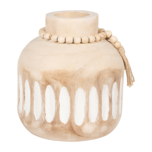 Vaso in legno di Paulownia con nappe decorate con perline, vaso decorativo per fiori, per soggiorno, camera da letto, ufficio, scrivania, decorazioni per la casa - Product Image 3