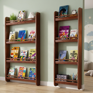 Modern Wood Ladder Bookshelf 4-Tier <b>Wall</b> <b>Mount</b> Space Saving Storage Unit For Home Office Living Room Furniture - Product Image 2