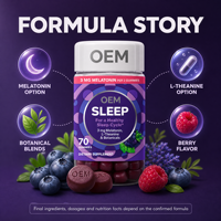 Gummies de mélatonine OEM/ODM avec L-Théanine et mélange botanique saveur mûre Zen pour adultes