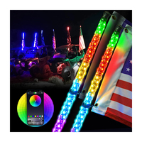 COB RGB LED Fat Whip Light 2.2-Inch Mining ATV/UTV/Truck Spiral Flag Light avec Happy Lighting APP Télécommande Car Light