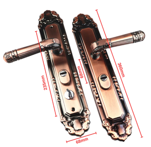 Nhôm xử lý nhôm cửa xử lý sắt Bảng điều chỉnh nhôm tay màu đỏ đồng lỗ khoảng cách 23.5 trên chống trộm cửa xử lý - Product Image 6