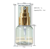 Flacon pulvérisateur en plastique de haute qualité pour sérum de soin de la peau, capacité de 30 ml, flacon de lotion avec bouchon pulvérisateur, modèle 70