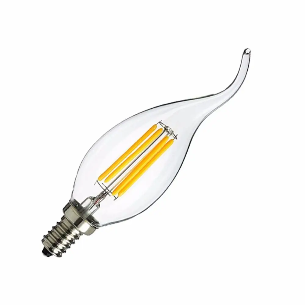 2019 High quality LED C35T 4W 5W 6W E14 E27 Base Energy Saving Filament Light Bulb OEM China RoHS CE flame