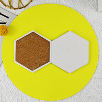 Sous-verre en céramique hexagonal classique personnalisable et écologique pour boissons et tasses à café